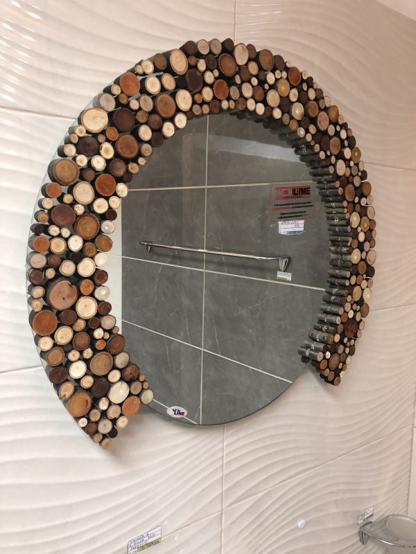 Ogledalo drvo krug kupatila online